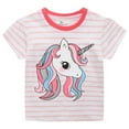 thumbnail image 3 of URMAGIC Girls' Tees Short Sleeve T-Shirt Cotton Casual Unicorn Graphic Summer Crewneck Tunic T-Shirts Tops Clothing 2-7 Years, 3 of 9