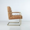 thumbnail image 3 of Chaise d'Appoint Modern en Argile Dorée et Similicuir - Qualité Contract, 3 of 5