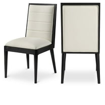 Meridian Furniture Bristol Cream Vegan Leather Dining Chair (Set of 2)