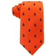 thumbnail image 4 of Scott Allan Orange Tie Fleur De Lis | Jacquard Woven Necktie Standard Size 3.3", 4 of 5