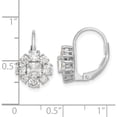 thumbnail image 4 of Sterling Silver Cheryl M Rhodium-Plated Fancy Cz Leverback Earrings (15 X 10) Made In China qcm119, 4 of 5