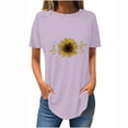 thumbnail image 2 of Aloohaidyvio Graphic T Shirts for Women,2024 Summer Women's Casual Tunic Top Short Sleeve Crew Neck Soft Blouse Spring Going out Comfy Graphic Tees, 2 of 3