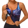 thumbnail image 3 of KLL Futuristic Bar Space View for Workout Tank Tops for Women,U Back Fitness Top Built in Shelf Bras Padded Fit for Yoga Gym-XX-Large, 3 of 8