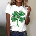thumbnail image 6 of Plus Size JSKUMAR St Patrick's Day Short Sleeve Shirts for Women Stylish Shamrock Graphic Tee Funny Heart Printed Tops (Green-16,4XL), 6 of 7