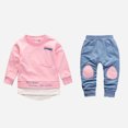 thumbnail image 3 of Hienoo Girls Outfits Cotton Crewneck Sweatshirt and Pants Two Piece Set for Kids, 3 of 8