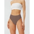thumbnail image 6 of Women'S Large Size Cotton Half-Cover Hip High Waist Solid Color High Slit Briefs Camel M, 6 of 9