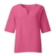 thumbnail image 4 of Puntoco 2024, tops a la moda de verano para mujer, moda de verano para mujer, cuello en V, ocio, manga tres cuartos, tops lisos, 4 of 5