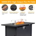 thumbnail image 6 of 43 inch Fire Pit Table, 50,000 BTU Auto-Ignition Propane Fire Pit Table with Glass Wind Guard, Metal Tabletop, Lid, Volcanic Stones and Cover, 2-in-1 Fire Pit for Yard, Garden, Deck, Black, 6 of 10