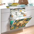 thumbnail image 2 of Yayeee Magnetic Dishwasher Cover for The Front Decoration Home Kitchen Machine Sticker Protector, Flowers and Dog, 2 of 6
