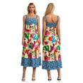 thumbnail image 2 of Raccmtaty Women’s Summer Long Dress Bohemian Print Sleeveless Square Neck A-line Dress Flowy Beach Dress, 2 of 7