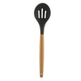 thumbnail image 1 of Utensilio de cocina de silicona Ormromra con mango de madera cuchara ranurada, 1 of 8