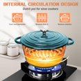 thumbnail image 2 of Enameled Cast Iron Cookware Set, 9-Piece Set Nonstick Ceramic Dutch Oven Stove Pots, Skillet, Pans, Lids，Storage Rack and Lid Holder, Oven Safe & Compatible with All Stovetop, Teal Ombre, 2 of 15