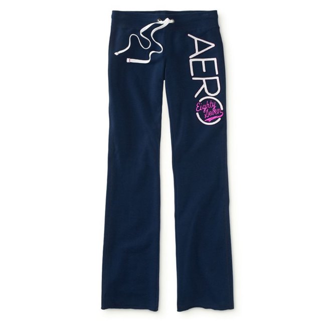 Pantalones de chándal deportivos Aeropostale bordados para mujer azul extragrande