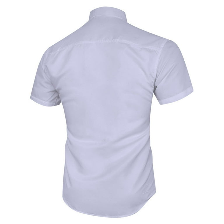 pocketless white dress shirts Uncommon Threads No-Pocket Utility Short Sleeve Chef Shirt