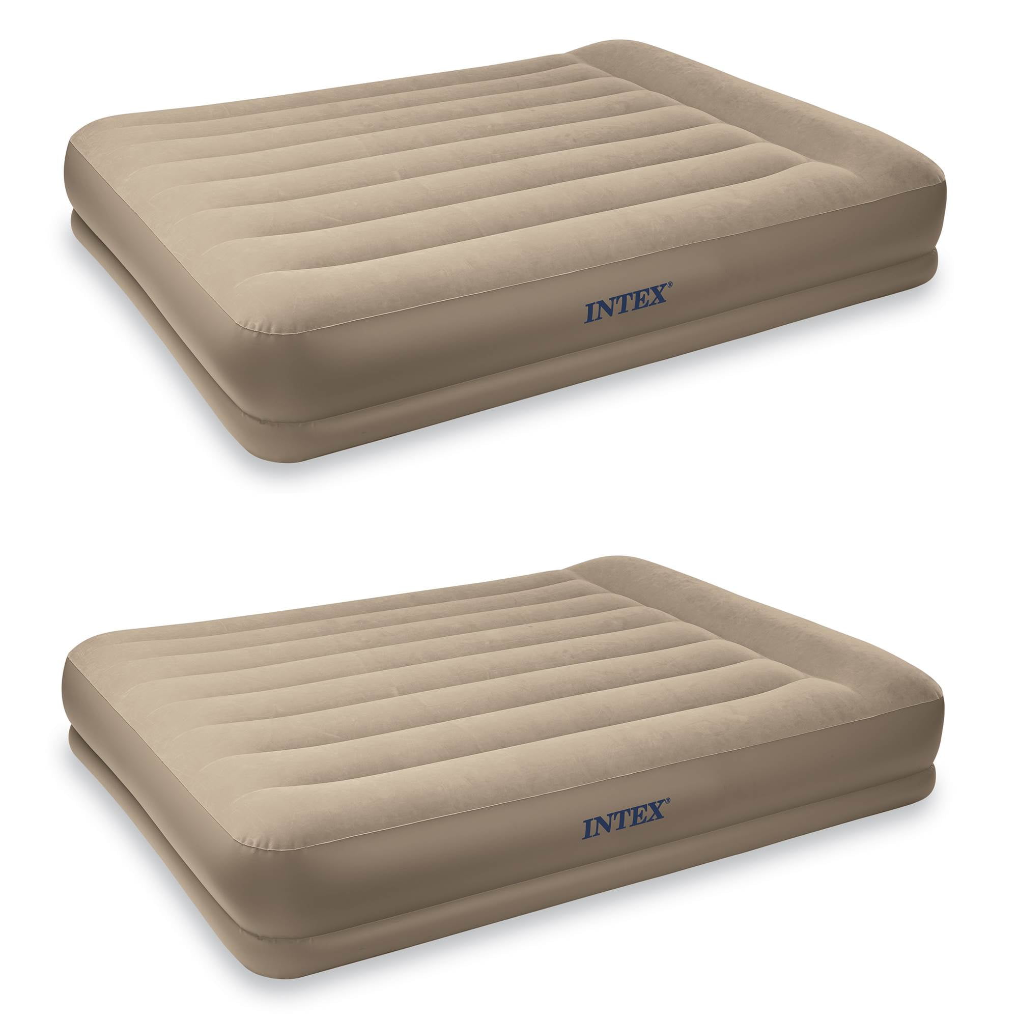 Intex Queen Pillow Rest MidRise Inflatable Airbed with BuiltIn Pump