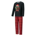 thumbnail image 6 of Christmas Family Matching Pajamas Set Santa Hat Letter Print Tops+Plaid Pants Xmas Holiday Pjs Sleepwear Loungwear, 6 of 7