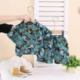 thumbnail image 2 of Baby Boy Outfit Sets Summer Vacation Toddler Boys Clothes 2 Piece Loose Button-Down Top and Print Shorts Set, 2 of 5
