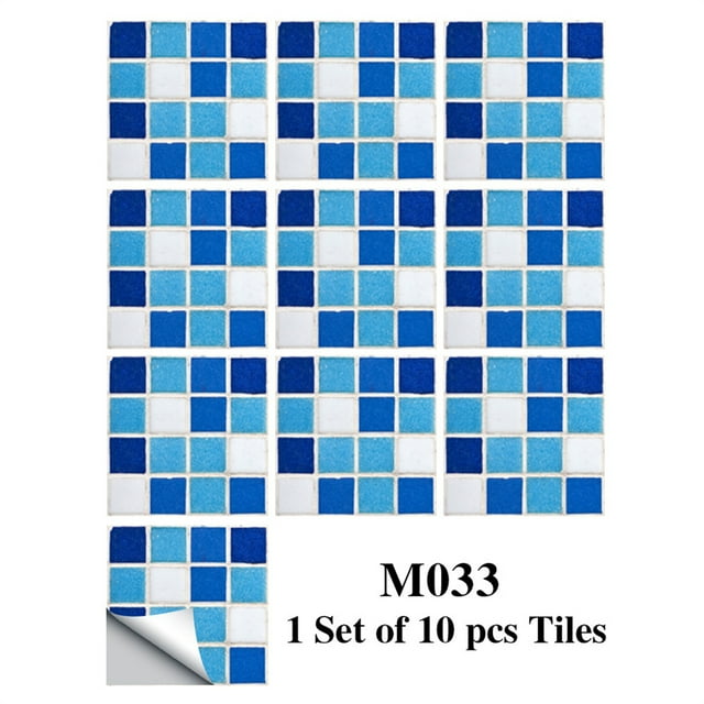 Cqxid Wall stickers Under $5 1Set 10pc Self Adhesive Tile 3D Sticker Kitchen Bathroom Wall Sticker Decoration
