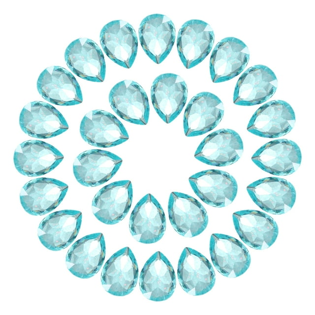 50 Pcs Perles de Strass en Forme de Goutte d'Eau 10x14 mm, Bleu Ciel