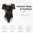 thumbnail image 6 of Uemuo Mysterious Hooded Wolf Pattern Women's One Piece Short Sleeve Swimsuit Rash Guard Surfing Modest Quick-drying Swimsuit Beach Essentials-XX-Large, 6 of 9