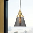 thumbnail image 2 of 616-1PH-SG-G63 Innovations Lighting Cone - 1 Light Mini Pendant In Industrial Style-8 Inches Tall and 6 Inches Wide-Satin Gold Finish-Light Smoke, 2 of 2