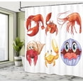 thumbnail image 5 of Ambesonne Shrimp Shower Curtain, Crab Hermit Crab Lobster, 69"Wx75"L, Orange Yellow, 5 of 5