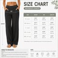 thumbnail image 6 of Women's Linen Wide Leg Pants High Waist Casual Loose Straight Trousers with Pockets Elastic Back Summer Vintage, 6 of 8