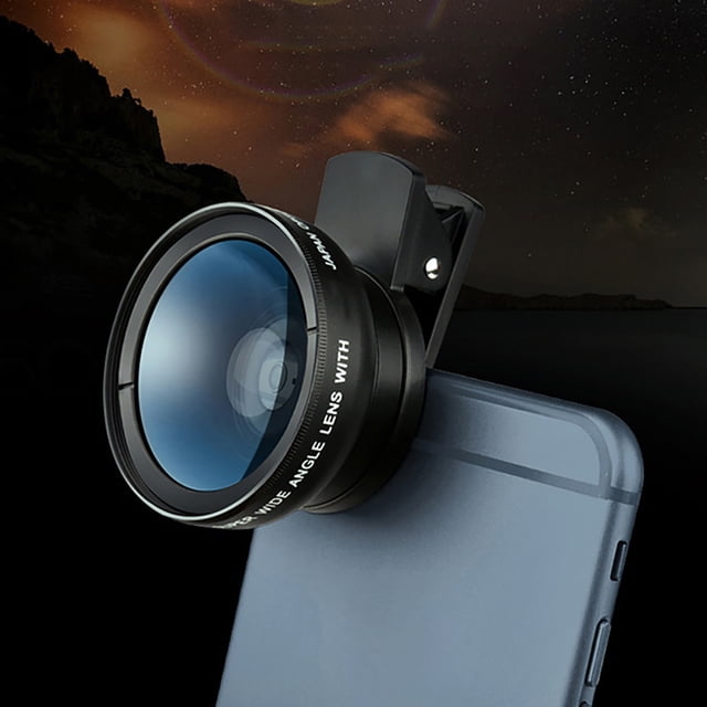 Lente para teléfono móvil con 2 funciones, lente gran angular de 0,45X y lente macro para cámara HD para iPhone y teléfono Android