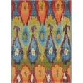 thumbnail image 3 of Unique Loom Outdoor Modern Collection Area Rug - Ikat (2' 2" x 3' 1" Rectangle Multi/Burgundy), 3 of 7