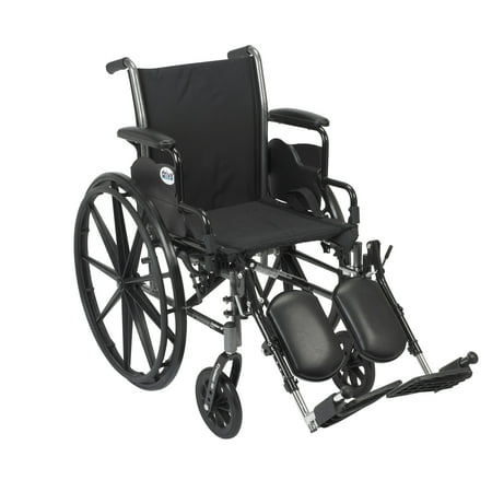 Drive Medical Cruiser III Light Weight Wheelchair with Flip Back Removable Desk Arms, Elevating Leg Rests