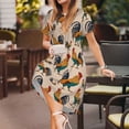 thumbnail image 3 of Vsdgher Coq pour Femmes Été 2025 Robes Midi Maxi Décontractées Légères Manches Courtes Col Rond Robe de Plage, 3 of 6