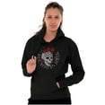 thumbnail image 3 of See You in Hell Skull Roses Tattoo Unisex Plus Fleece Graphic Hoodie Brisco Brands 2X, 3 of 5
