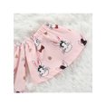 thumbnail image 6 of Genuiskids Kids Little Girls Easter Clothes Set Bunny Rabbit Print Off Shoulder Top Ripped Denim Shorts Set 2PCs Outfits, 6 of 9