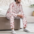 thumbnail image 6 of KLL Flower Leaves Sleepwear Mens Flannel Pajamas,Long Cotton Pj Set, 6 of 7