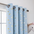 thumbnail image 2 of Aurora Home Golden Enchanted Unicorn Blackout Curtains- Set of 2 Sky Blue - 84, 2 of 5