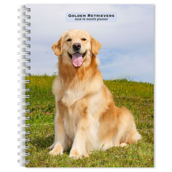 Golden Retrievers | 2026 6x7.75" Spiral-Bound Engagement Planner | BrownTrout