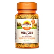 Sundown Naturals Melatonin Supplements, 3 mg Tablets, 60 Count