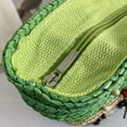 thumbnail image 4 of Bohemian Hand-embroidered Starfish Straw Bag Beaded Women Woven Handbag (Green), 4 of 10