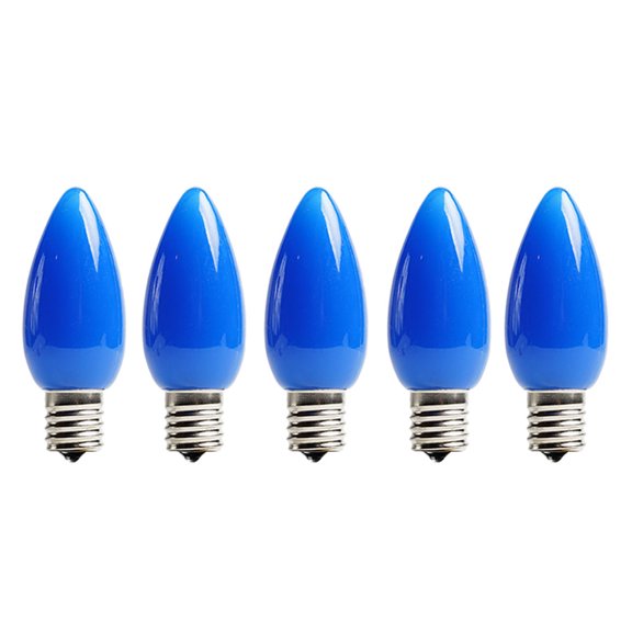 Pack of (5) C9 Opaque Blue LED Bulb - C9 Smooth Lens