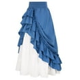 thumbnail image 1 of Women's Retro Elastic Waist Boho Maxi Skirt - Drawstring, A-Line, Polyester, All Seasons - S-XXL, 1 of 5