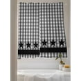 thumbnail image 3 of Sheer Curtains 63 inches Long, Checkered Art Abstract Gary Plaid Stars Decor Light Filtering Sheer Window Curtains Rod Pocket Voile Drapes for Bedroom Living Room, 52"W x 63"L 2 Panels, 3 of 7