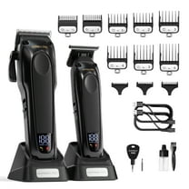 Professional Hair Clippers for Men - High Torque Brushless Motor & DLC Coated Detachable Blade - Cordless Hair Trimmer Set for Barbers with Charging Base - Premium Gift Hair Clipper Kit
