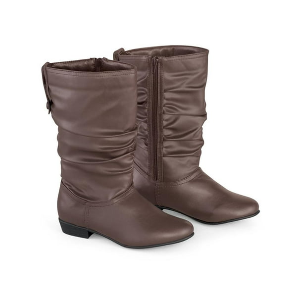 brown and black boots wide calf