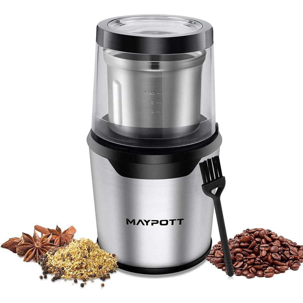 Coffee Grinder Electric, Spice Grinder W/ 250 W Motor Powerful Blade ...
