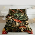 thumbnail image 2 of Homewish Mushroom Fungus Queen Comforter Set,Rustic Plant Bedding Sets,Red Green Black Bedding Comforter Set For Girl Kids,Breathable Home Decor Reversible,3-Piece, 2 of 8