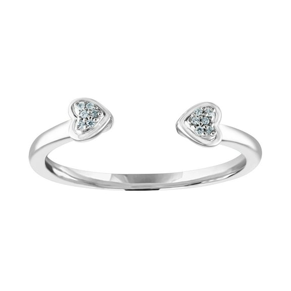 Brilliance Fine Jewelry Sterling Silver Diamond Accent Stackable Heart Ring