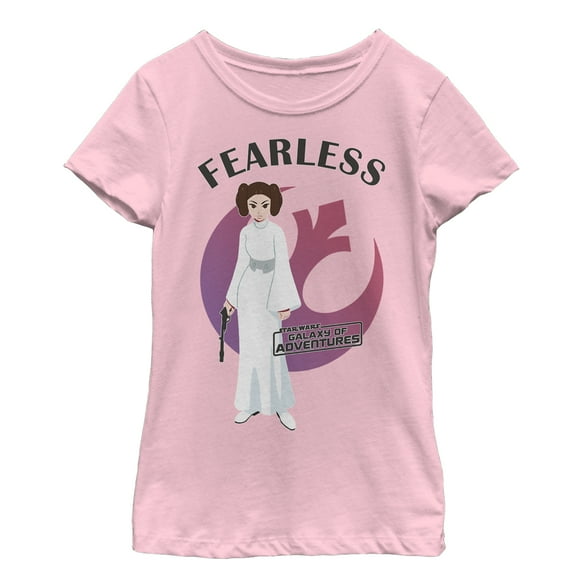 Girl's Star Wars Galaxy of Adventures Fearless Princess Leia  Graphic Tee Light Pink Large