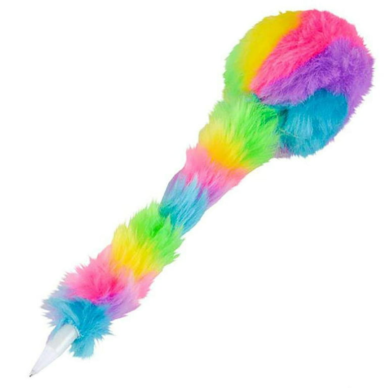 Outus 20 Pcs Rainbow Party Favor Pens Cute Fluffy Fuzzy Pens Fun Pens Gifts  for Kids Classroom Rainbow Birthday Party Favors
