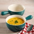 thumbnail image 6 of Crock-Pot 27oz Artisan Stoneware Soup Bowl w/ Handle, 2 Pack, Teal Gradient, 6 of 6