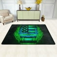 thumbnail image 2 of XMXT Non-Slip Area Rug, American Flag Skull Green Print Polyester Rugs for Living Room, 36 x 24 inches Black, 2 of 9